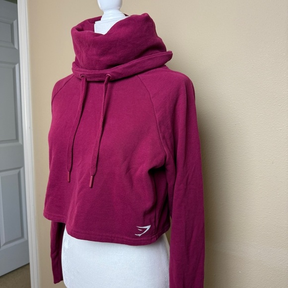 Gymshark cowl neck Burgundy sweatshirt - Medium - Picture 3 of 8